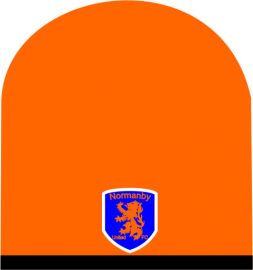 Orange Beanie - Blue Logo